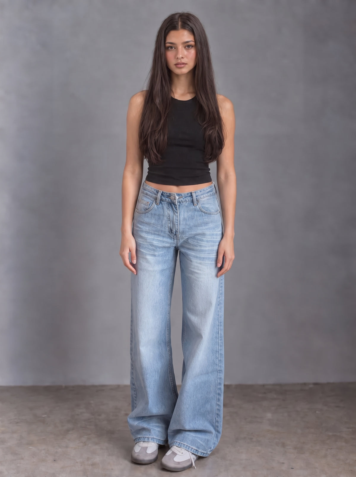 Amerikanische Retro-Jeans mit weitem Bein