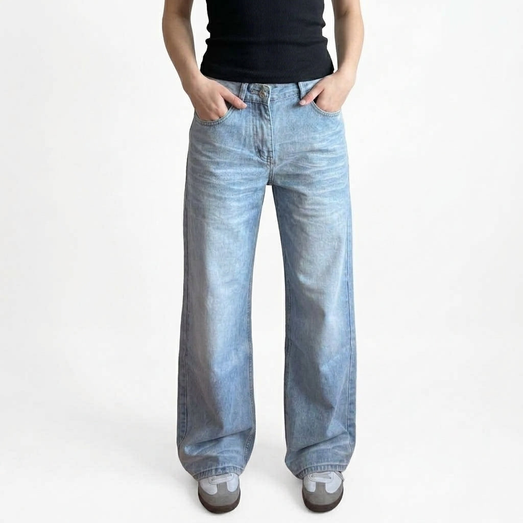 Amerikanische Retro-Jeans mit weitem Bein