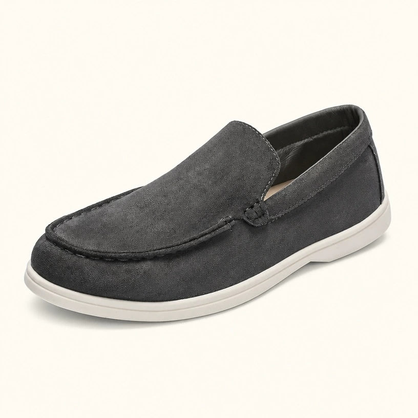 Herren Velours-Loafer – Dunkelgrau