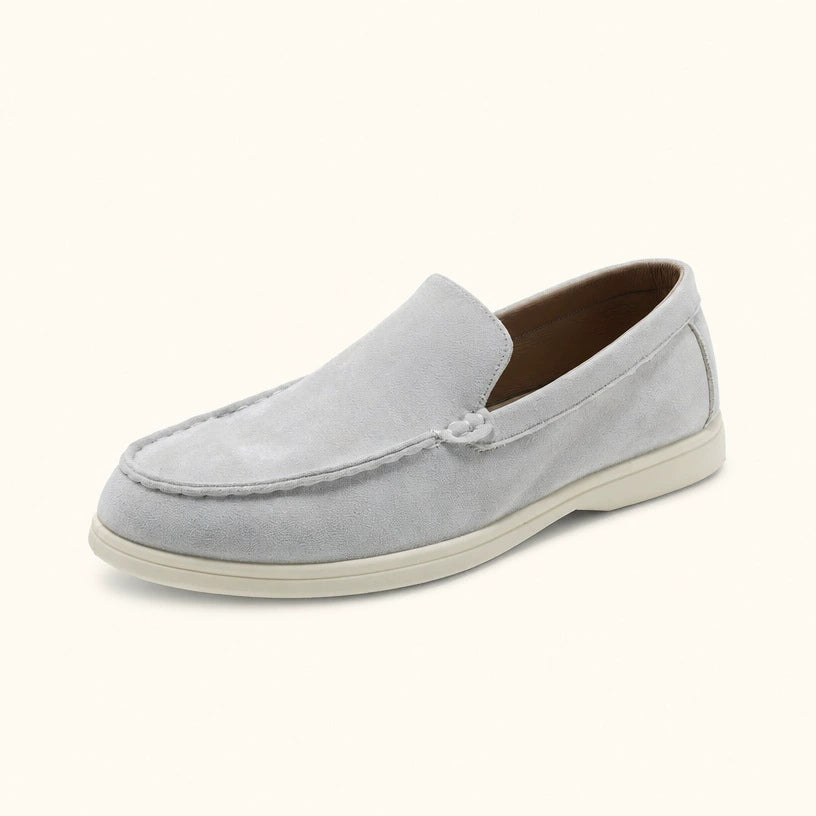 Herren Velours-Loafer – Hellgrau