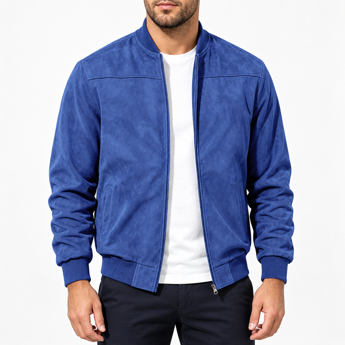 Bomberjacke Blau am Model