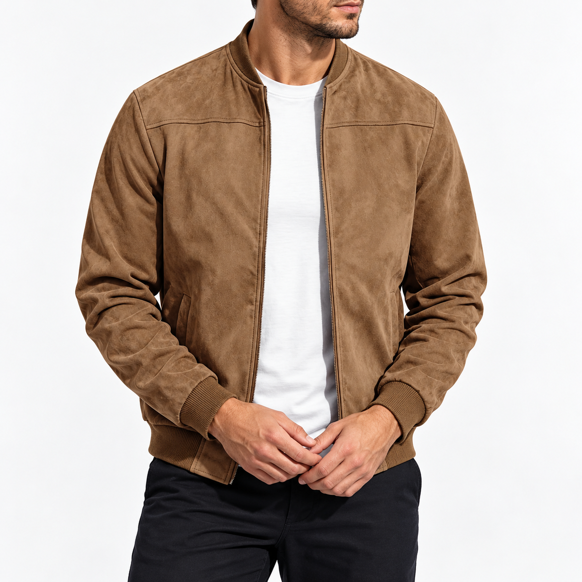 Bomberjacke Braun am Model