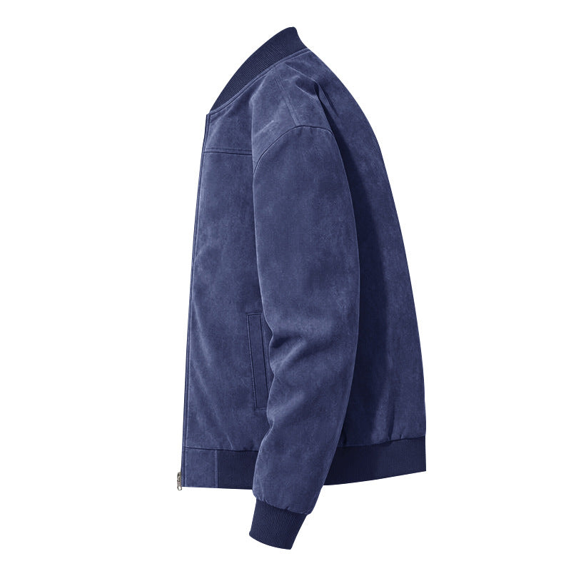 Bomberjacke Dunkelblau – seitliche Produktansicht