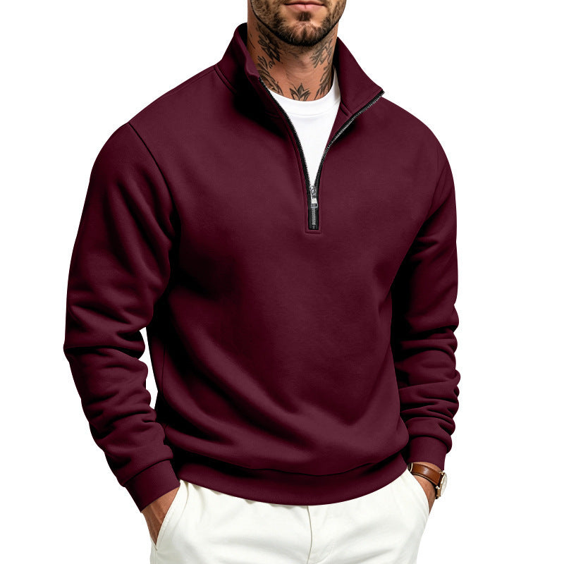 Herren Half-Zip-Pullover Bordeaux
