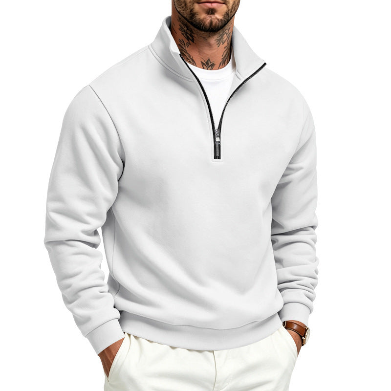 Herren Half-Zip-Pullover Weiß