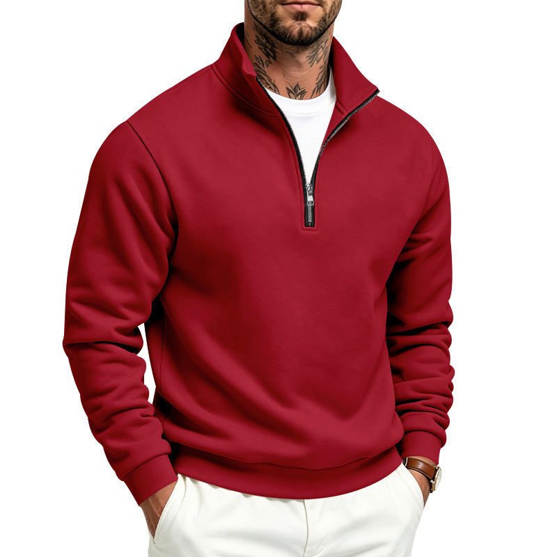Herren Half-Zip-Pullover Rot
