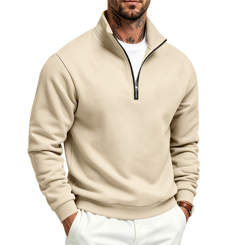 Herren Half-Zip-Pullover Beige