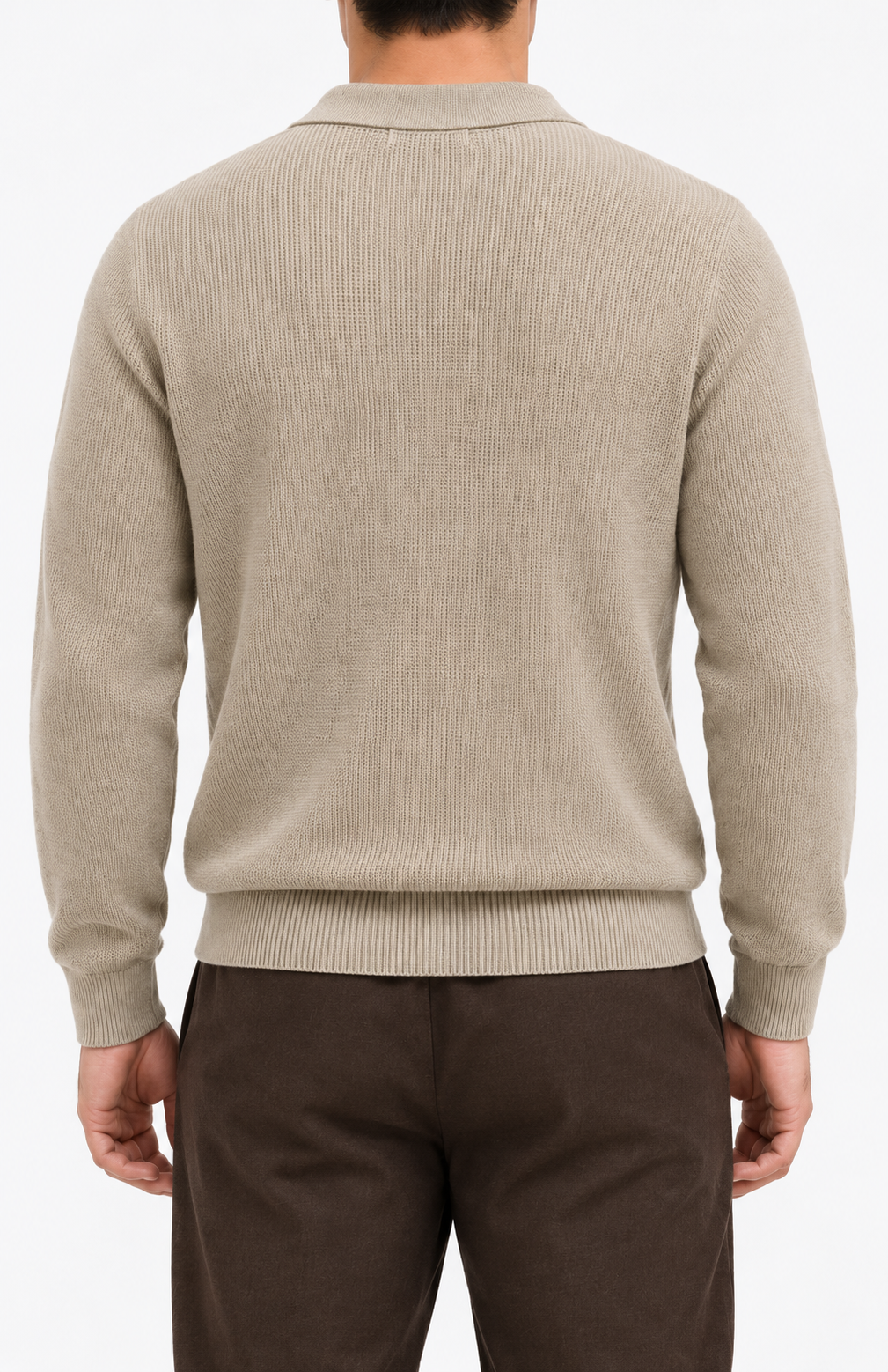 Strickhemd Beige – Rückansicht