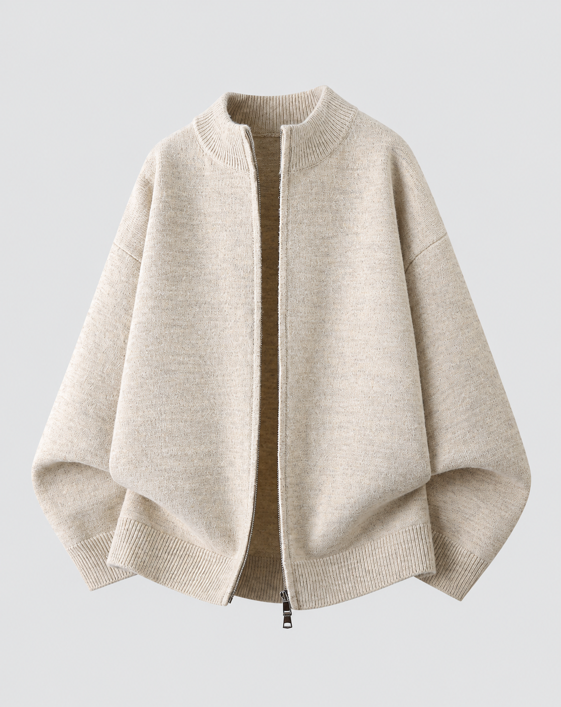 Cremefarbene Strickjacke – Produktansicht