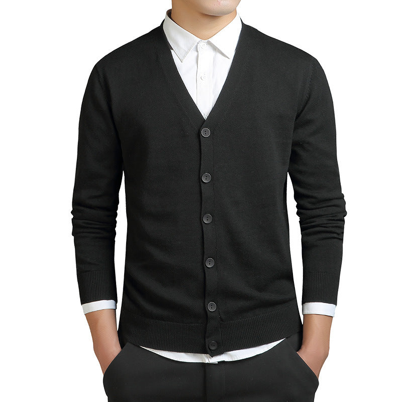Schwarze Feinstrickjacke – zusätzliche Vorderansicht