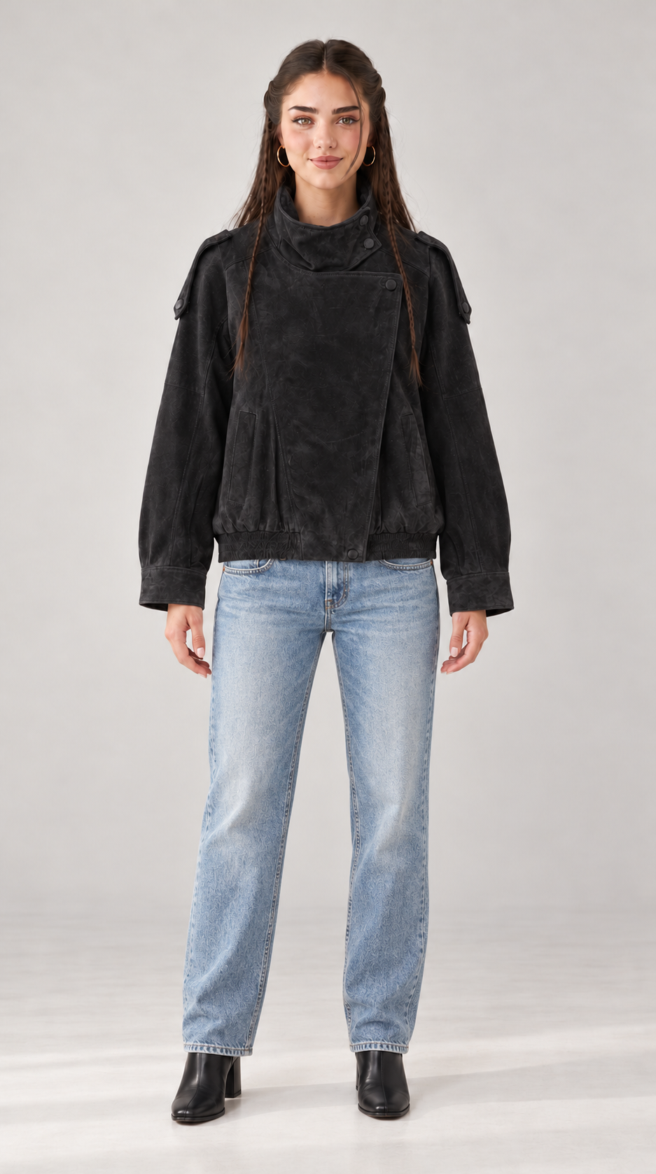 Rosevie Bikerjacke mit Stehkragen