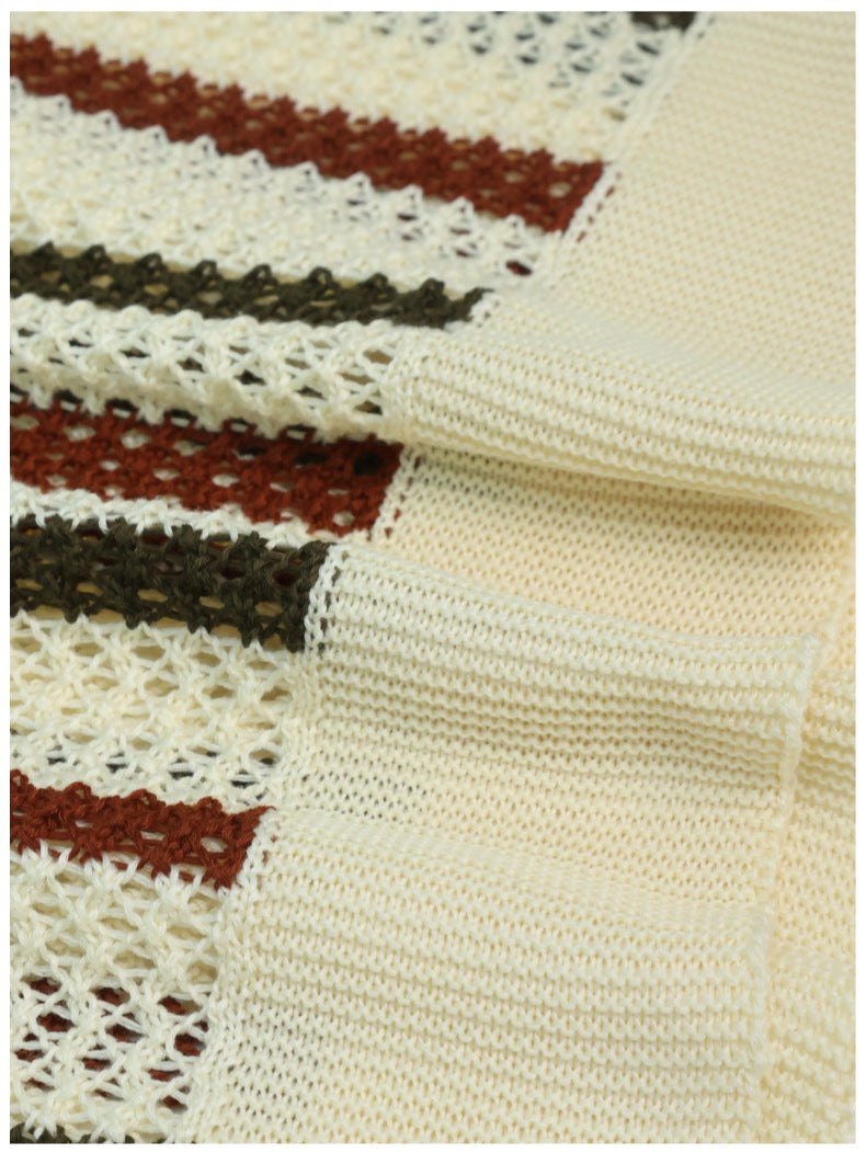Streifen-Strickpolo – Bündchen und Material