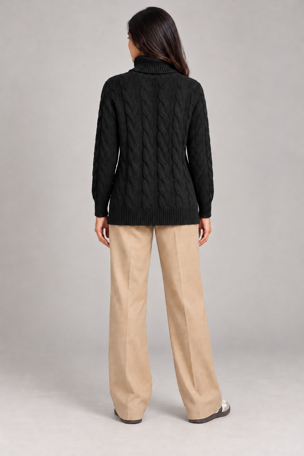 Rosevie Zopfstrick-Rollkragenpullover