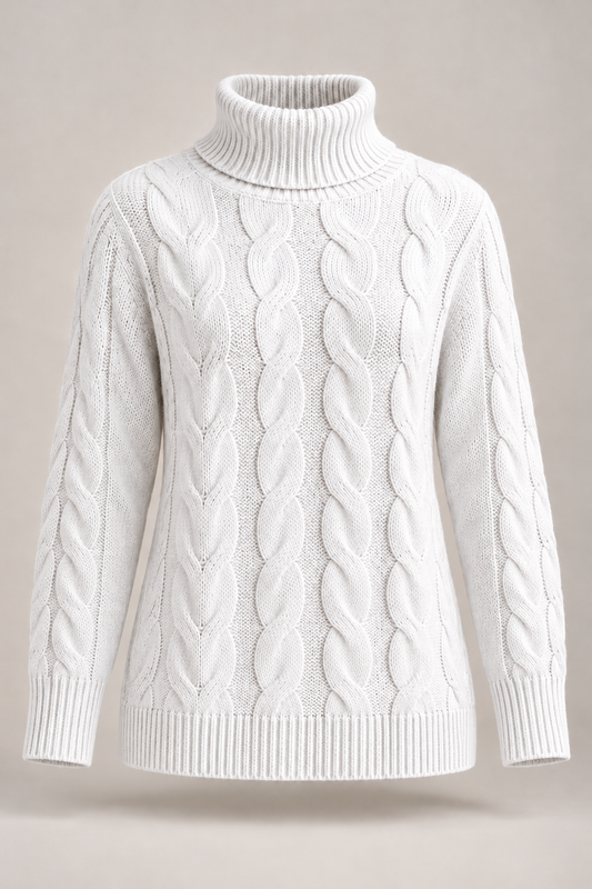 Rosevie Zopfstrick-Rollkragenpullover