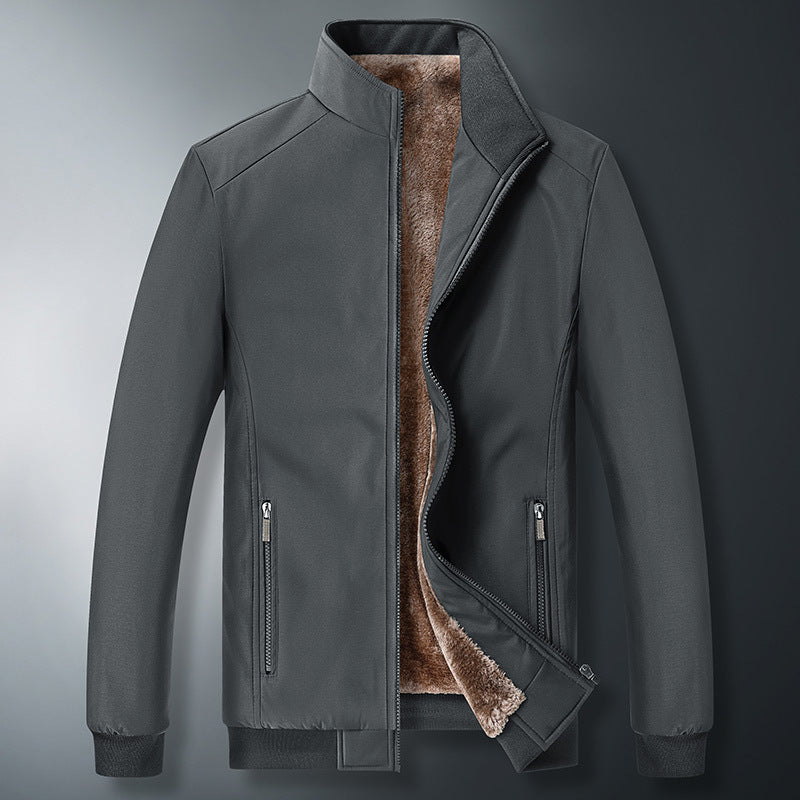 Gefütterte Jacke Dunkelgrau / Innenfutter Braun – Produktansicht