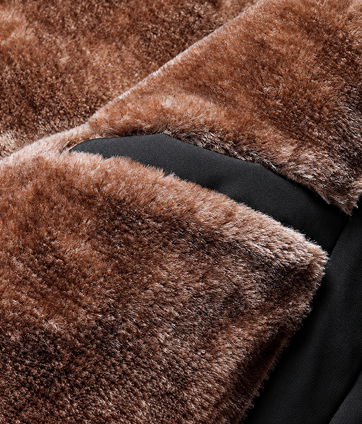 Gefütterte Jacke – braunes Innenfutter und Innentasche