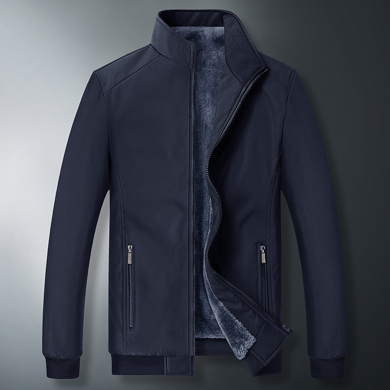 Gefütterte Jacke Marineblau / Innenfutter Blaugrau – Produktansicht