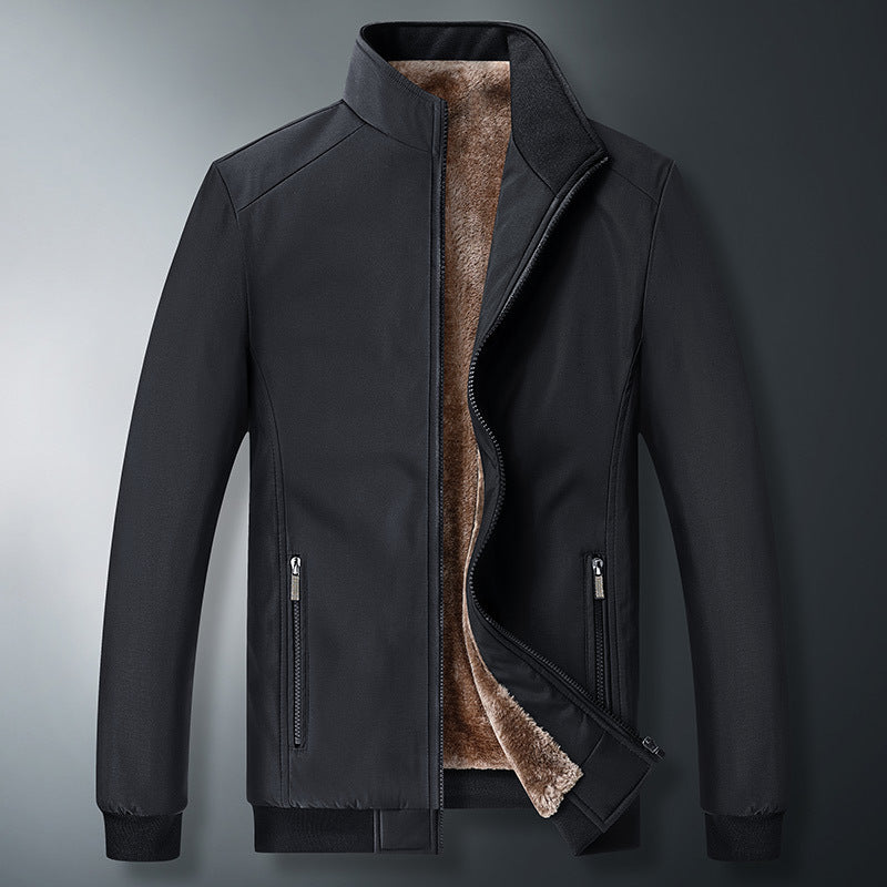 Gefütterte Jacke Schwarz / Innenfutter Braun – Produktansicht