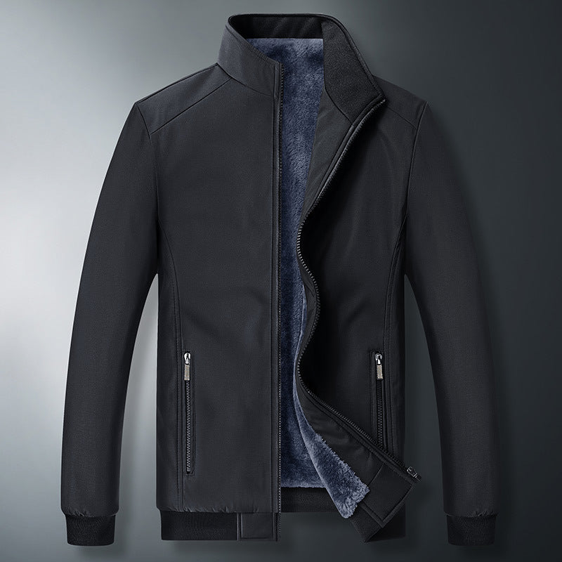Gefütterte Jacke Schwarz / Innenfutter Blaugrau – Produktansicht