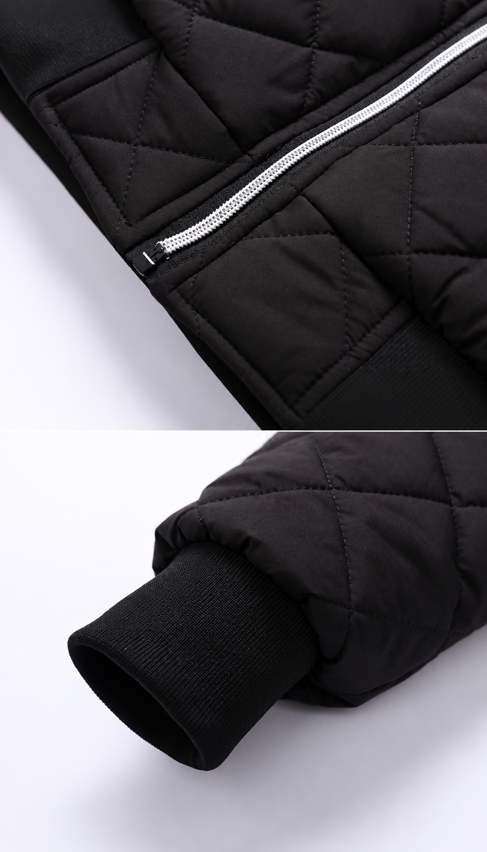 Steppjacke – Reißverschluss und Ärmelbündchen