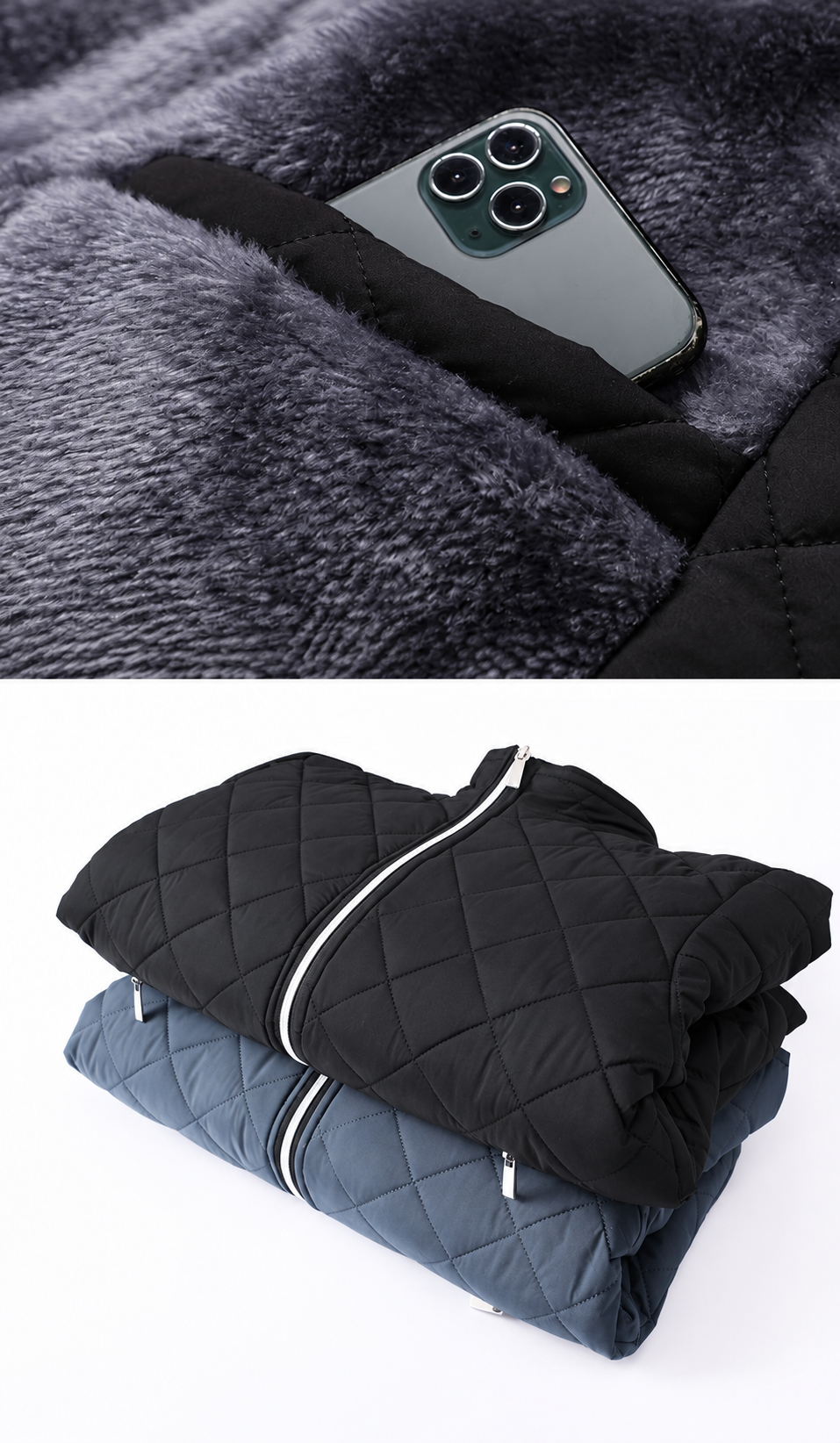 Steppjacke – Innentasche und Farbansichten